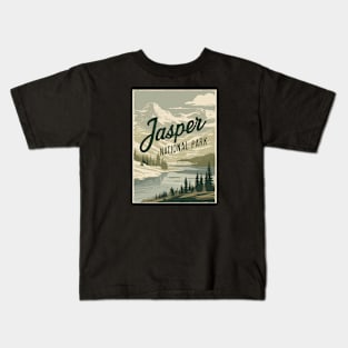 Jasper National Park Vintage Illustration Kids T-Shirt